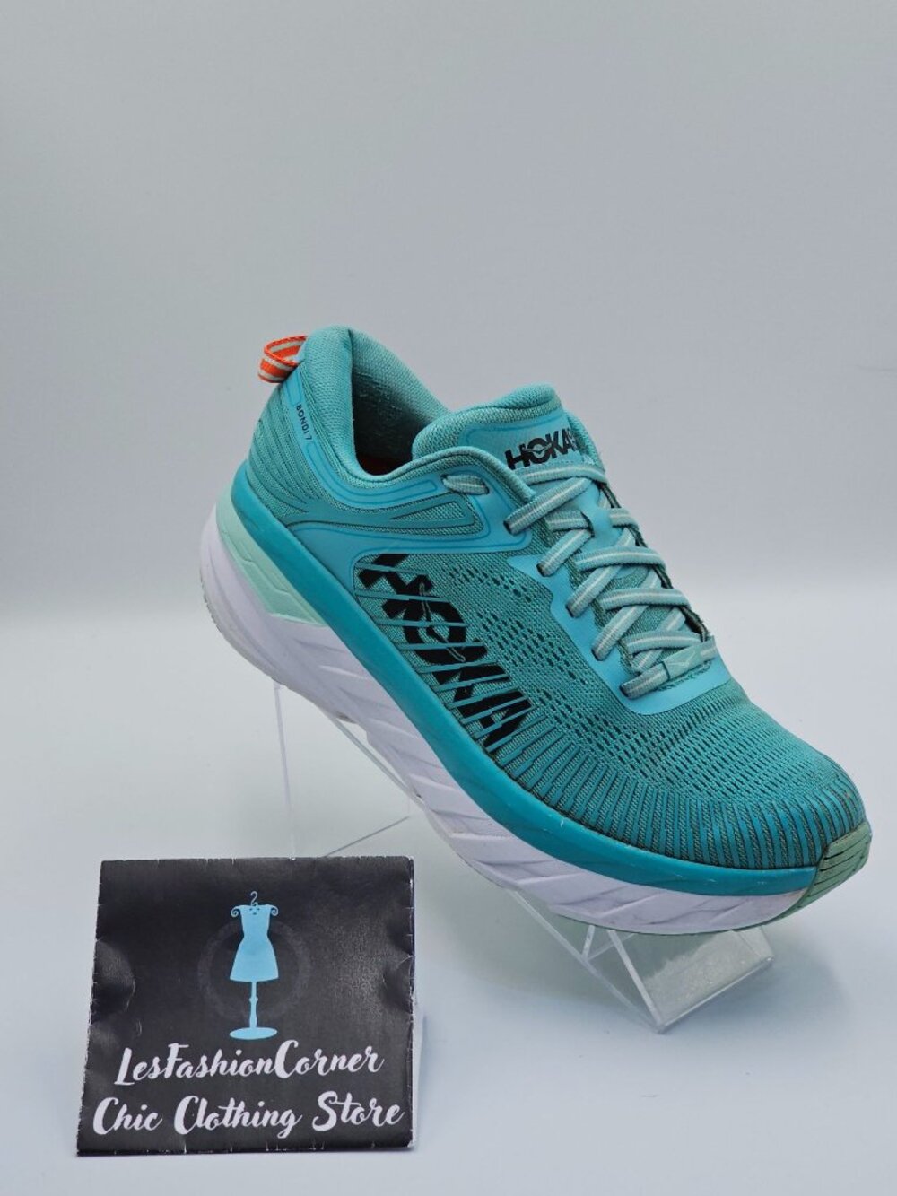 Hoka One One Bondi 7 Women's Green/White Mesh Athletic Running Shoes Sz 9.5 2654 - Picture 14 of 16